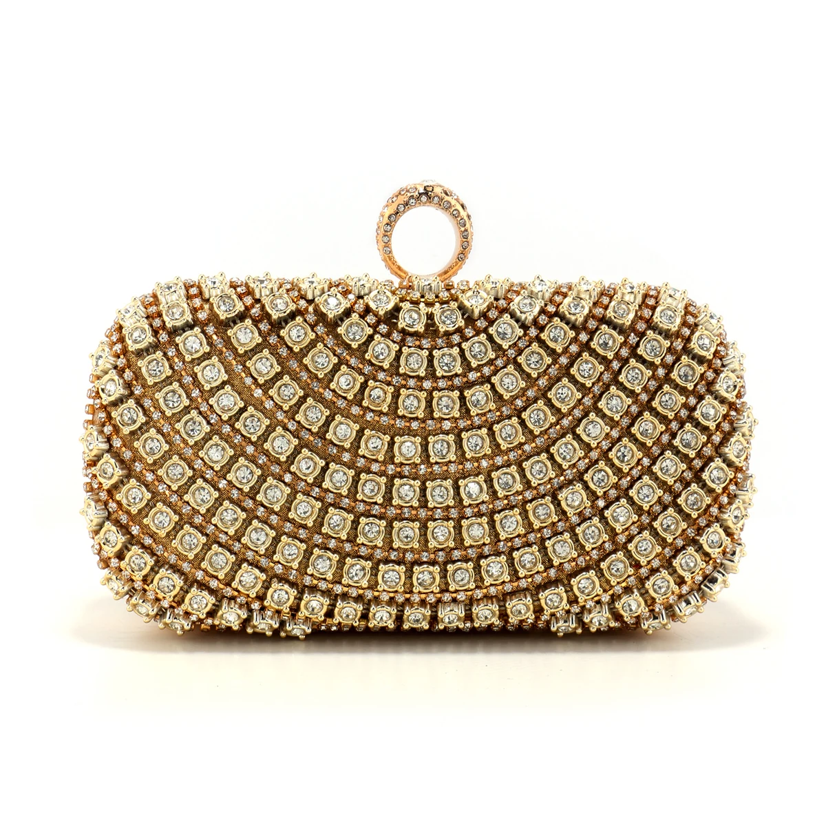 Vintage Style Beading Women Evening Bags Rhinestones Golden Metal Chain Shoulder Clutch Bag Shoulder Chain Lady Luxury Glitter H