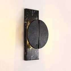 Postmodern Black Grey Marble Wall Light Living Dining Room Luxury Home Decor Lamp Bedside Study Aisle Hotel Designer Sconce G4