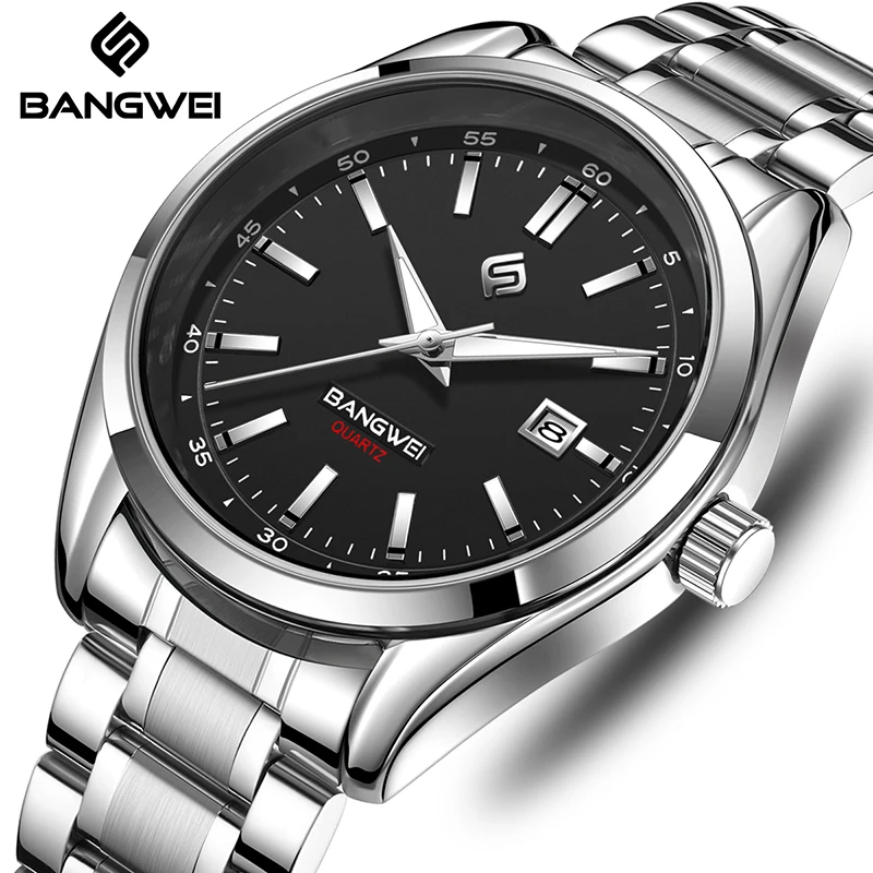 

BANGWEI TOP мужские часы водостойкие кварцевые наручные часы из нержавеющей стали светящиеся модные роскошные часы мужские часы для мужчин reloj + коробка