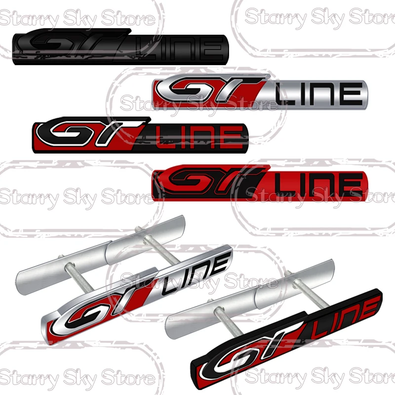 GT LINE Grille Emblem Car Metal Badge Logo Body Decals Rear Sticker For Peugeot GT 206 107 307 308 3008 207 208 508 2008 5008