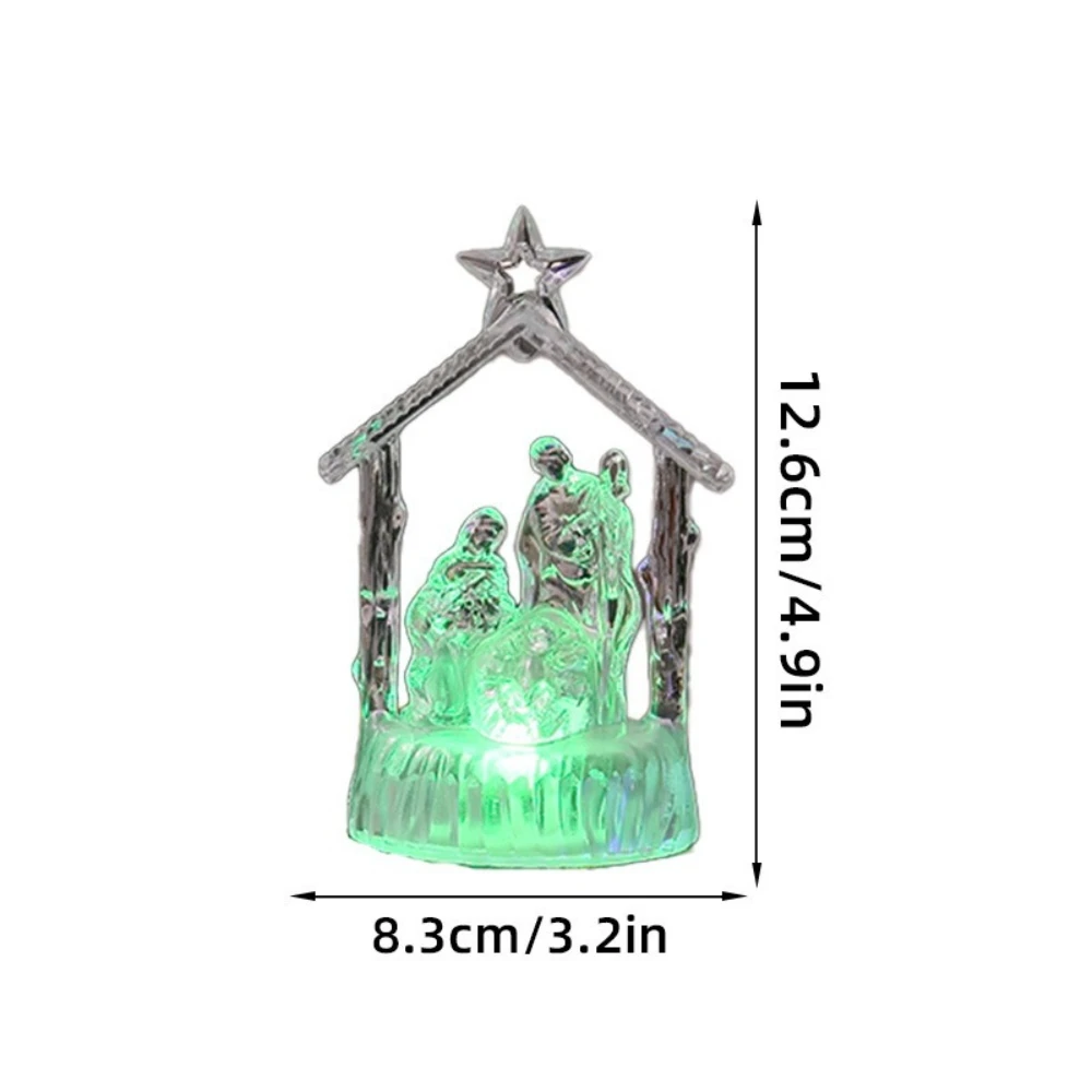 3.2x4.9inch Nativity Theme Display Modernization Family Acrylic Light Decoration Crystal Transparent