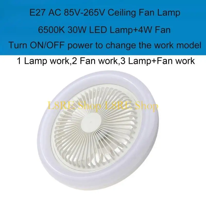 L8RE سقف ذكي مروحة كهربائية مروحة كهربائية مع مصباح LED E27 DICOKE DICER