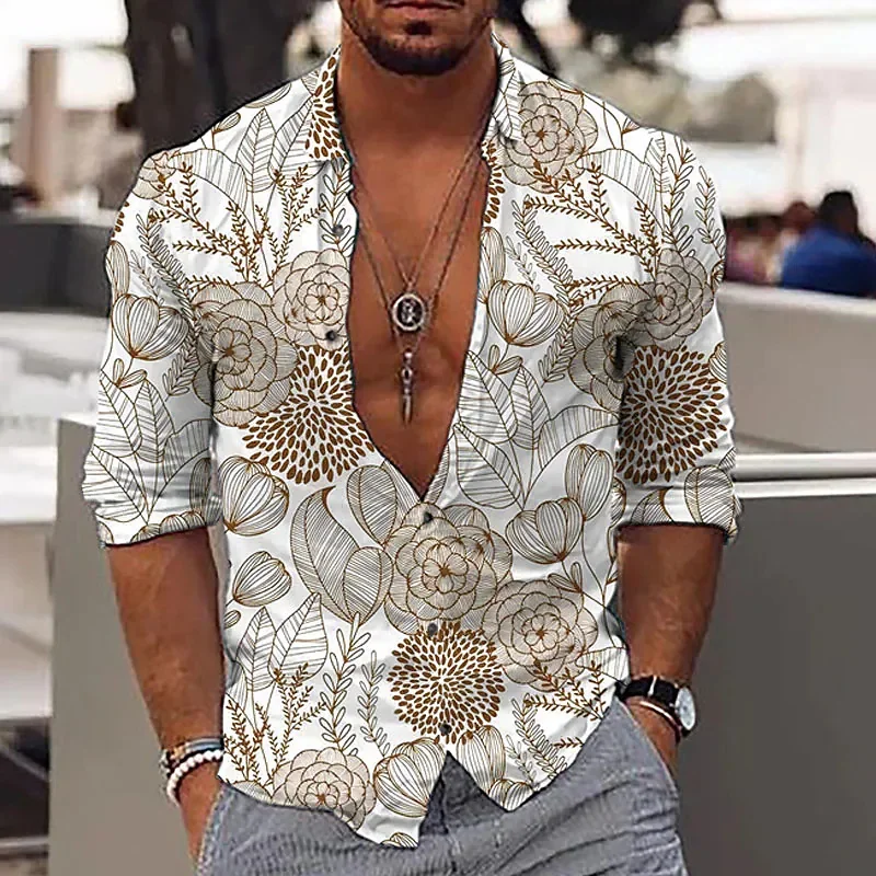 2023 Fashion Men's Pattern Casual Outdoor Sports T-Shirt Lapel Shirt Spring Summer Soft Comfortable Healthy Fabric