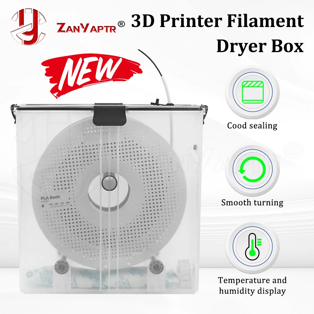 

Filament Dryer Box For 3D printer parts new Upgrade Filament Sealing Moisture-Resistant Real-Time Monitoring PLA ABS PETG
