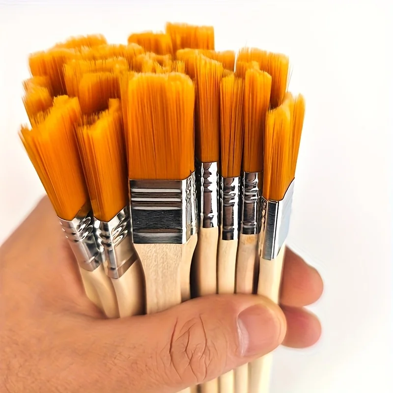 20 small nylon bristle oil brushes, art brushes, nylon brushes, oil painting brushes