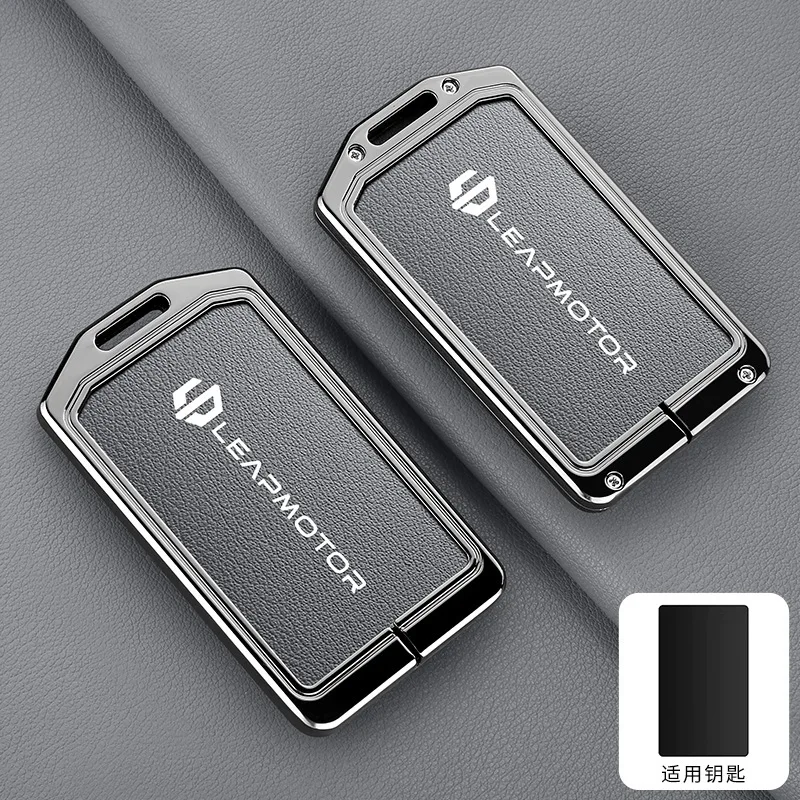 Auto Zink-legierung Leder NFC Karte Fernbedienung Schlüssel Abdeckung Fall Für Leapmotor C10 C11 C16 Schutz Halter Shell Auto Schlüsselbund Zubehör