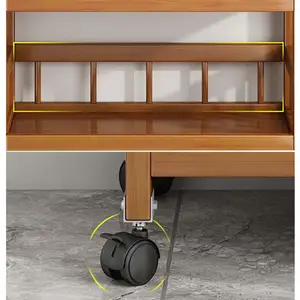 Mobiler Holztee mit Rädern, Eckschrank, drei Schichten für Wohnzimmer und Abendessen 8 Hauptverkaufstisch mit Wohnzimmer - №1