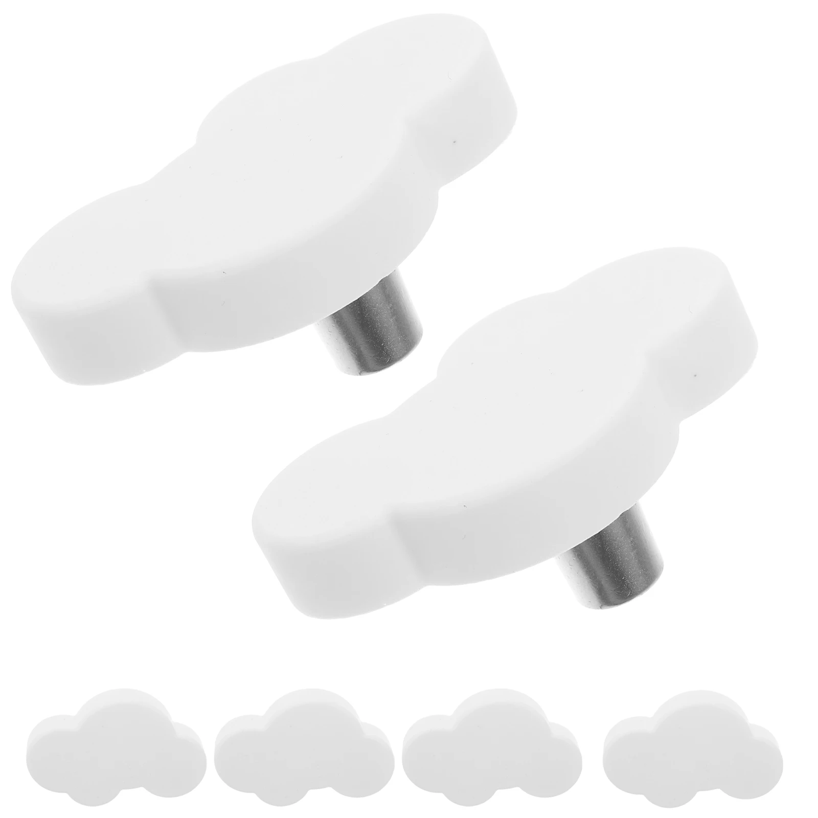 

6pcs Soft Rubber Cabinet Knobs Cute Cartoon Drawer Pulls Small White Modern niture Dresser Handles Kitchen Wardrobe knobs