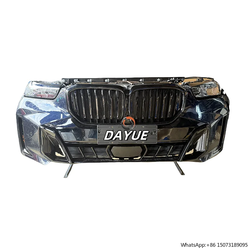 2023-2024  X5 G05LCI Car Front Bumper with Headlight Kit and Radiator Electronic Fan Surround Plastic g05 body kit