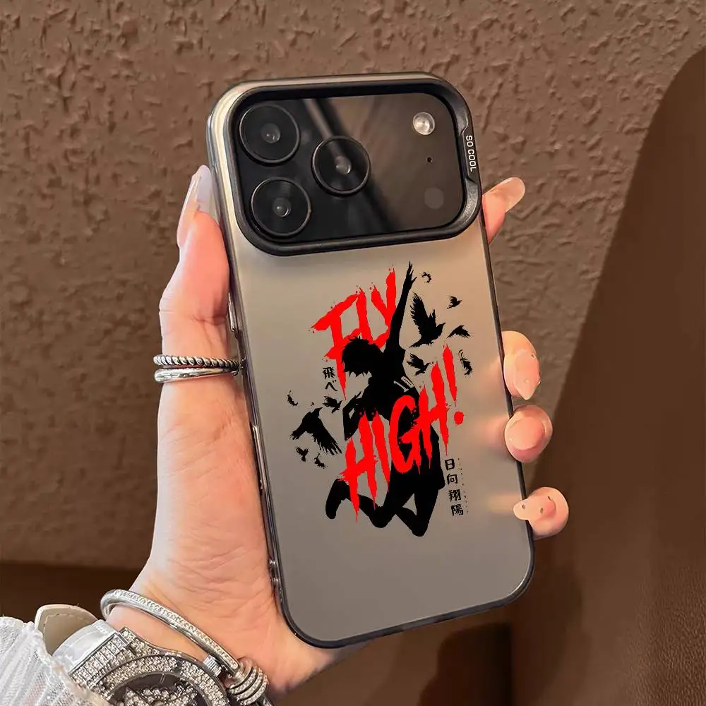 أنيمي H-Haikyuu Oya جراب هاتف آيفون 17 16 15 14 13 12 11 برو ماكس الهواء متعدد الألوان ماتي ليزر معدني أورورا فوندا #1