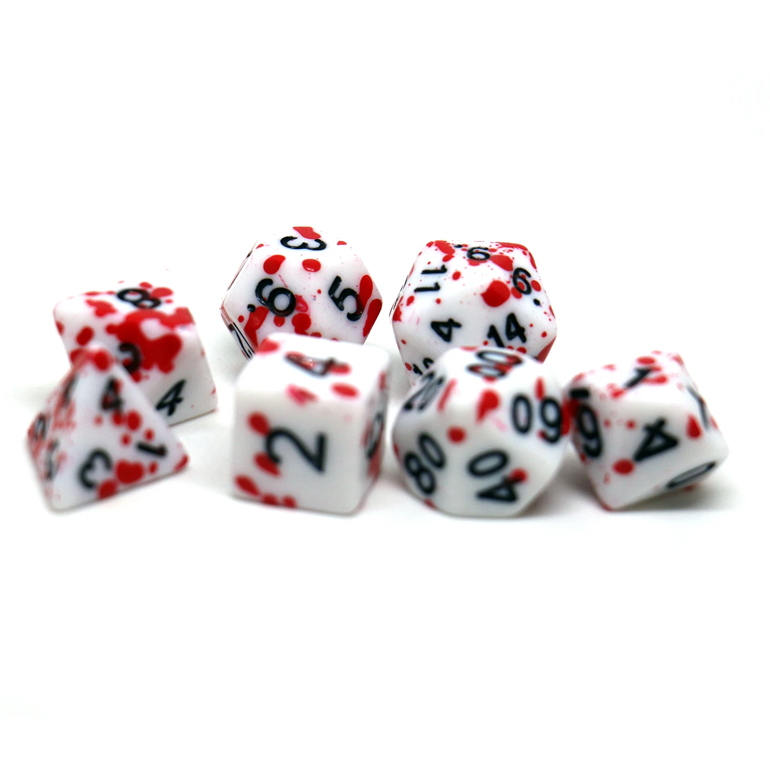 7pcs/Set Blood Stain Dice Set TRPG Dice Polyhedral Table Game Dice Role-Playing TRPG Dice