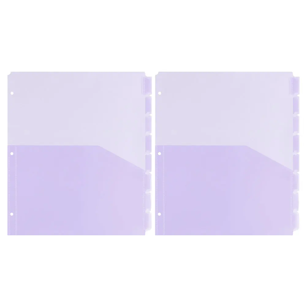 

2 Sets Divided Storage Bag Folder Dividers for Binders A4 3 Hole Organizer with Tabs Pp Index