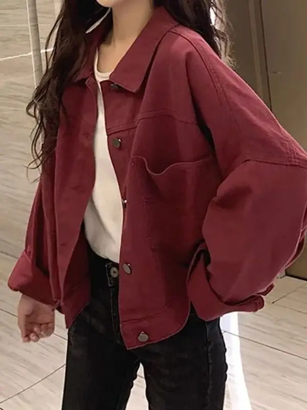 

Женская джинсовая куртка-кардиган в американском ретро-стиле, свободного кроя, больших размеров, из полиэстера, модный топ