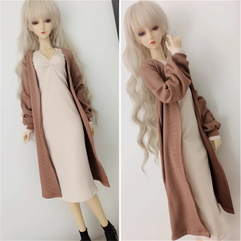 

1/3 BJD Doll Clothes Casual Knitted Coat Long Dress Dolls Clothing Accessories For Girls DIY Gift (No Doll)