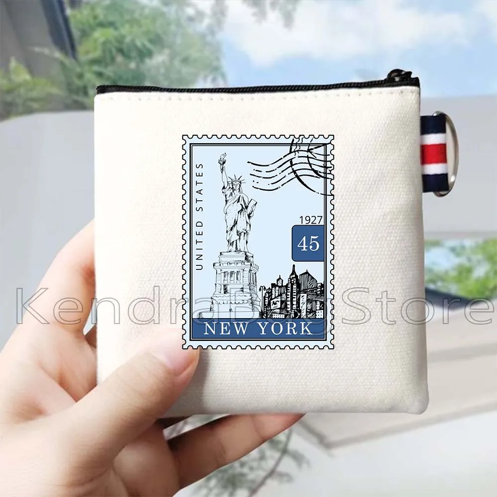Italien Pisa Paris Rom London New York Pharao Japan Barcelona Poststempel Canvas Geldbörse Schlüsseletui Kleine Kartentasche Brieftasche Beutel