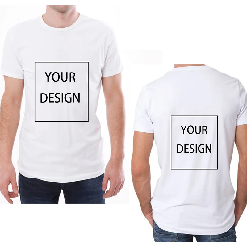 Personalized MenT-shirts Customize Round Neck Short Sleeve Shirt Solid Color DIY Your Logo Shirt Fashion Premium Gifts Men Tops