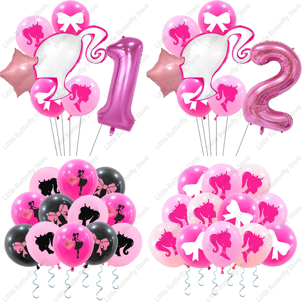 Barbies Princess Foil Birthday Party Decoration Balloons Baby Shower Princess Balloon Princess Girls Birthday Mermaid Accessorie