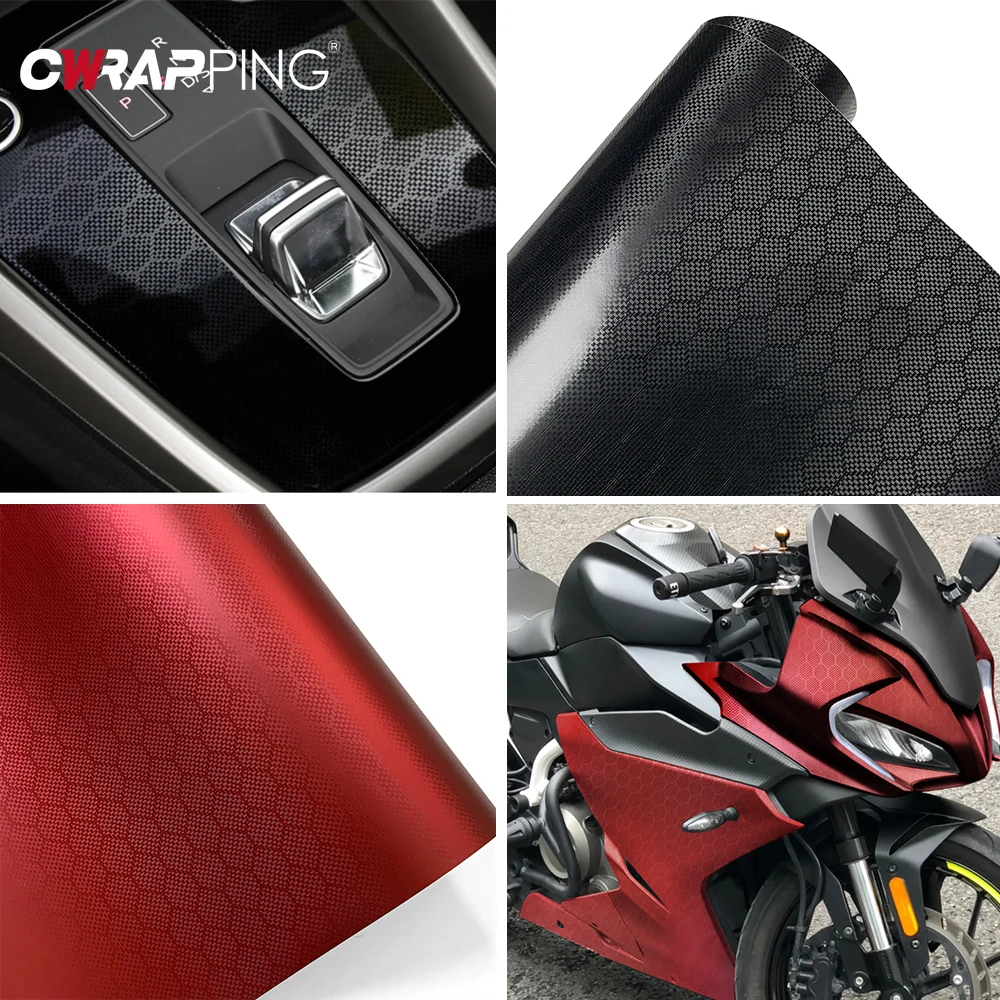 Car Stickers Forged Carbon Fiber Film Auto Door Protective Film Black Diamond Carbon Adhesive Vinyl Warp for Car Accessories