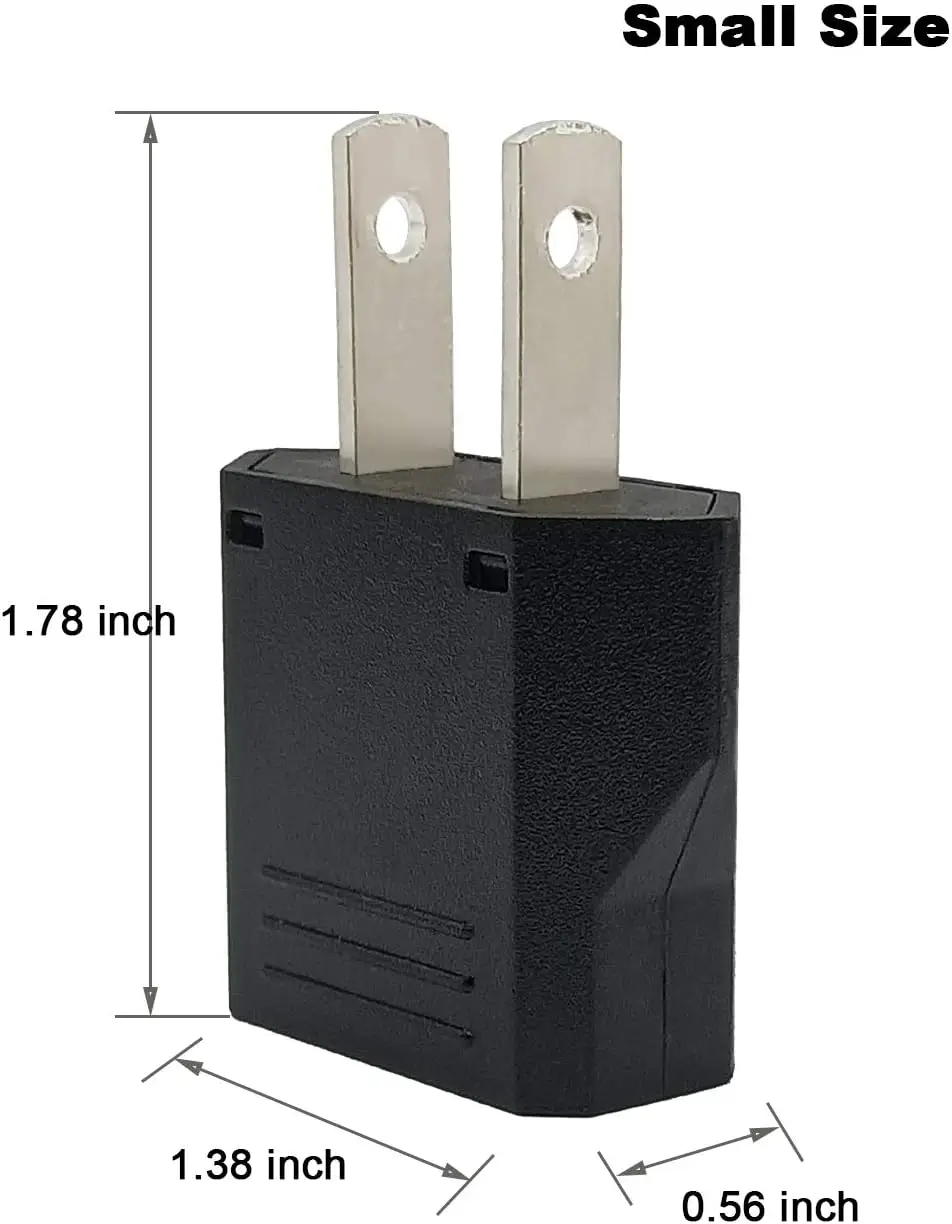 1 stücke uns Stecker adapter, kleiner europäischer zu uns Stecker adapter, schwarzer europäischer zu amerikanischer Steckdosen stecker adapter, eu zu uns Adapter