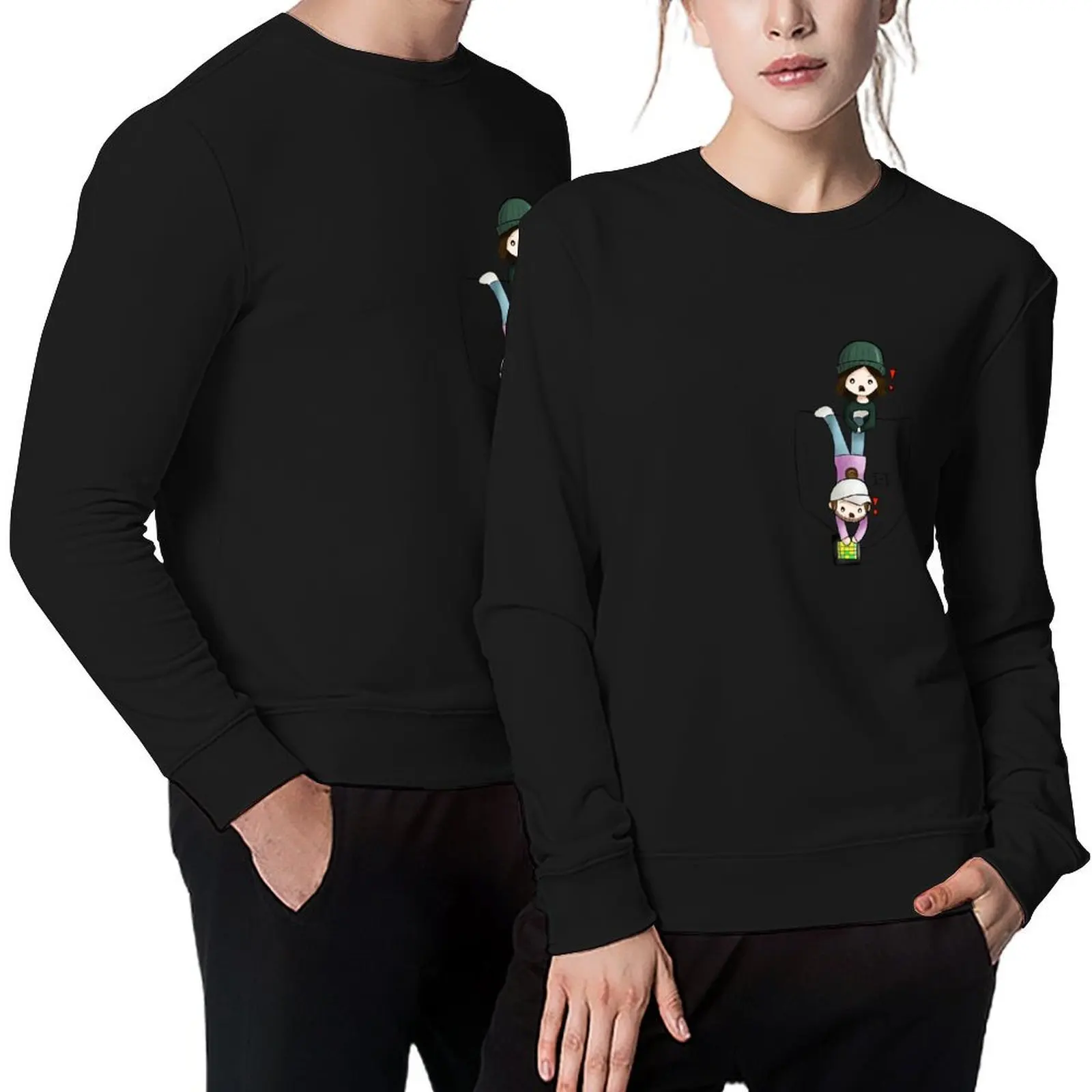 

He Droppy His Launch - Pocket Producers Pullover korean style clothes male clothes fashion men tracksuit men sweatshirts