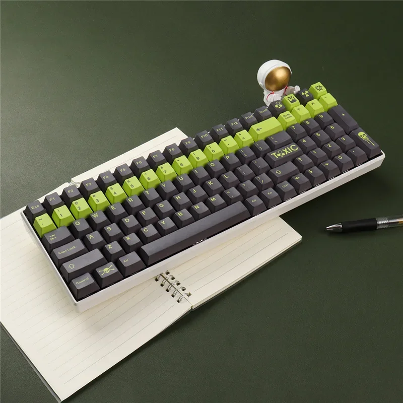 GMK Toxic Cherry Perfil Keycaps, Material PBT, DYE-SUB, Interruptor MX, Teclado Gaming Mecânica, DIY, 129 Chaves por Conjunto