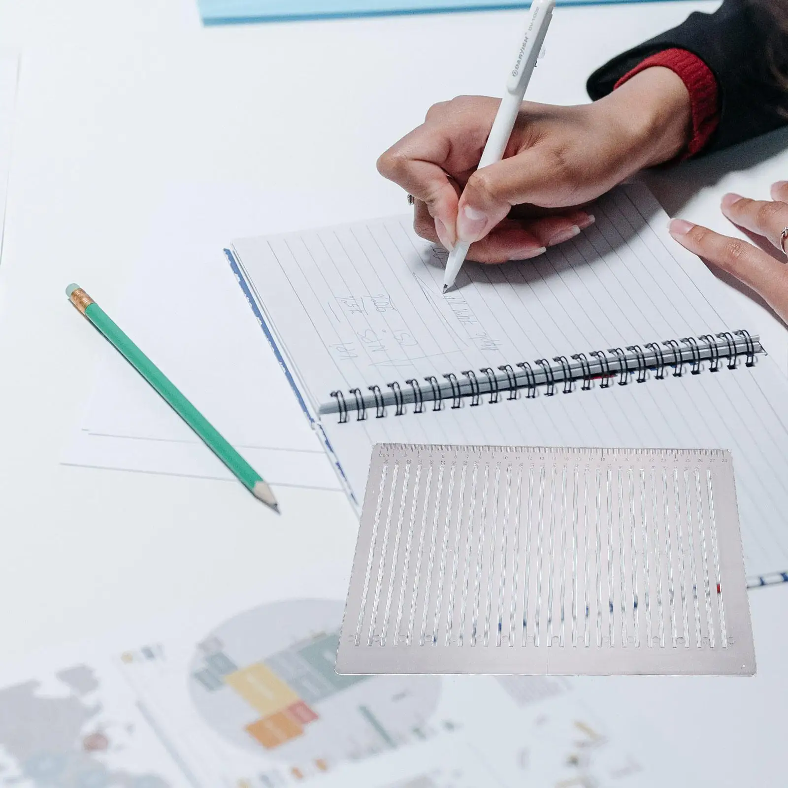 Ruler with Inches and Centimeters Exam Answering Line Drawing Multiple Examination