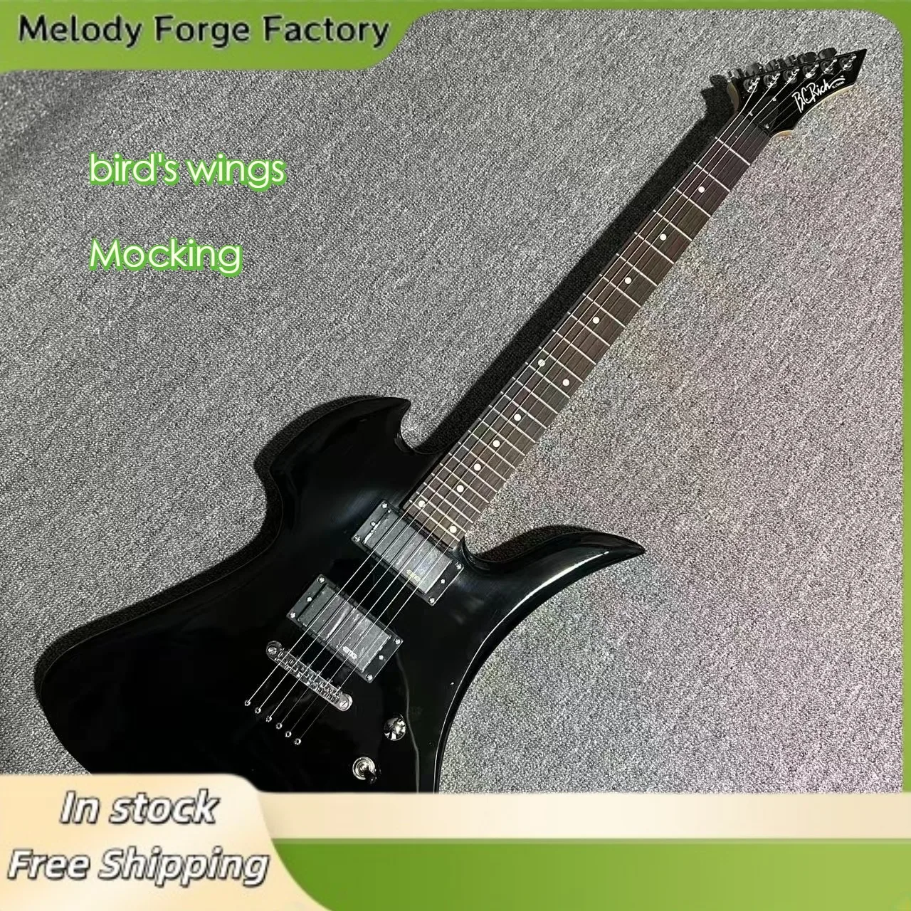 

Flying Bird Wings BC Mocking Electric Guitar Asymmetric Double Notched Riff Strong Impact