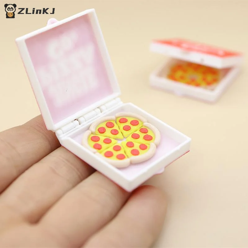 ▶1/12 Dollhouse Simulation Mini Pizzas Model With Pizza Box Dollhouse Kitchen Food Decoration Dolls House Pretend Play Toys view 3