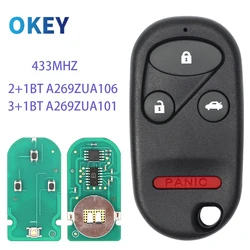 Okey Remote Car Key 433MHZ A269ZUA101 For Honda Civic 1998 1999 2000, Accord 1994 1995 1996 1997 Fob A269ZUA106