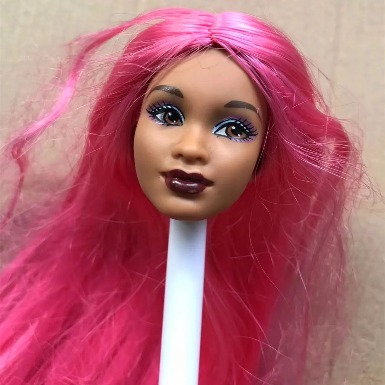 Rare Face Doll Head Colorful Hair Doll Accessories High Quality Collection Doll Parts DIY Dressing Doll Heads Girl Gift Toys