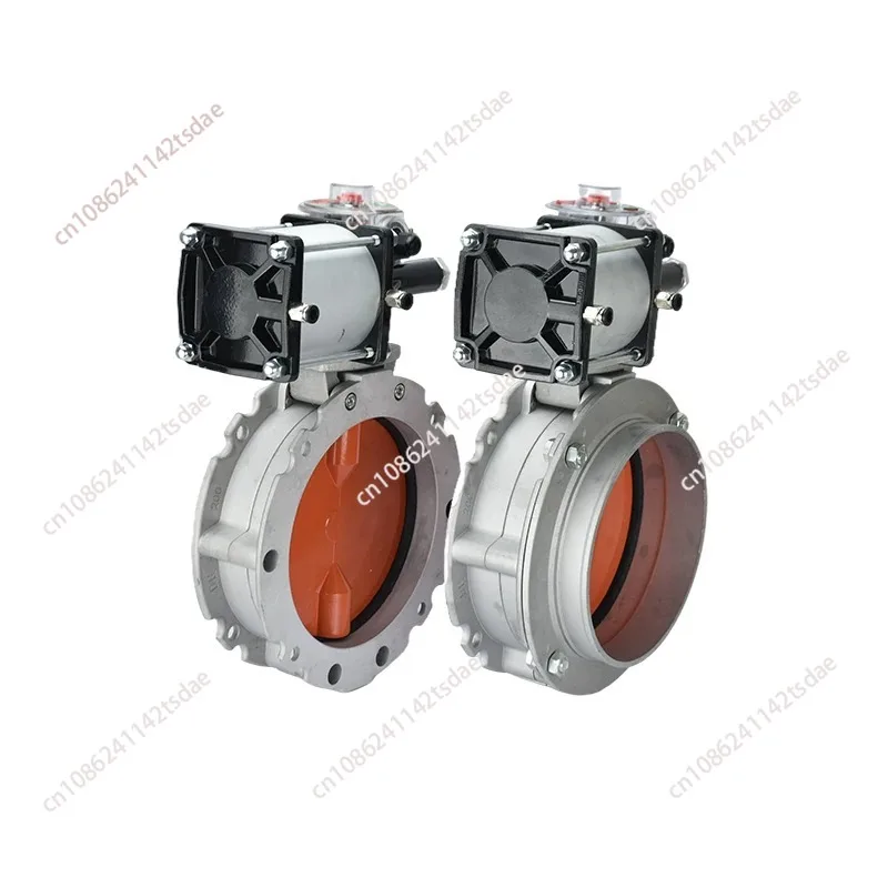 V2FS Pneumatic Powder Butterfly Valve single/Double Flange AluminumAlloy DN200 DN250 DN300 For Cement Mixing Plant Silo Pipeline