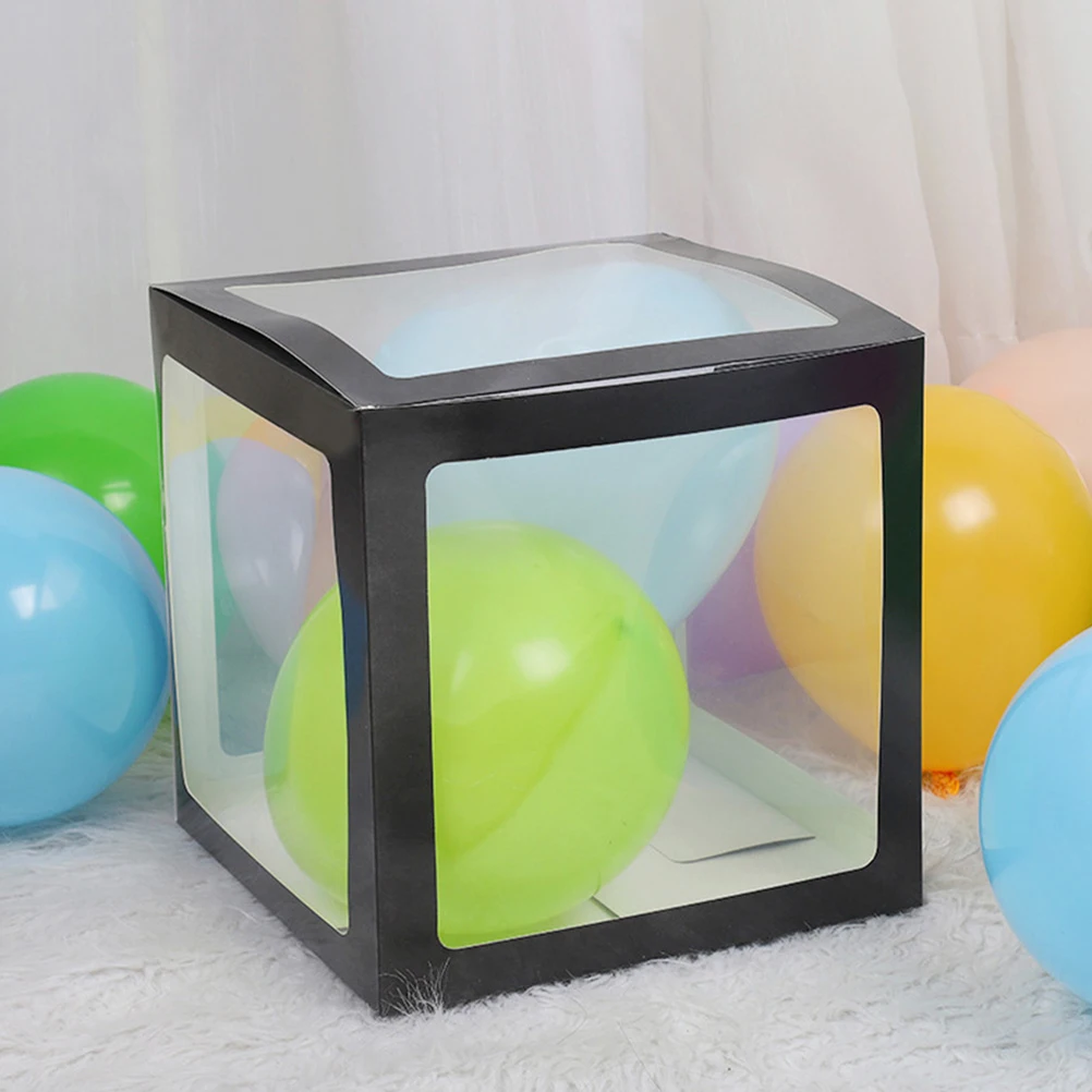 

2pcs Decor Plastic Decorative Wedding Ceremony Party Favors Decoration Box Clear Cube Balloon Boxes For Diy