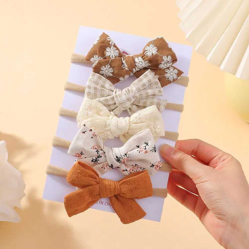 5 قطعة/المجموعة لينة الطفل الانحناء عقال النايلون القطن العصابات الشعر للفتيات الأطفال الوليد إكسسوارات الشعر طفل هيرباند #1
