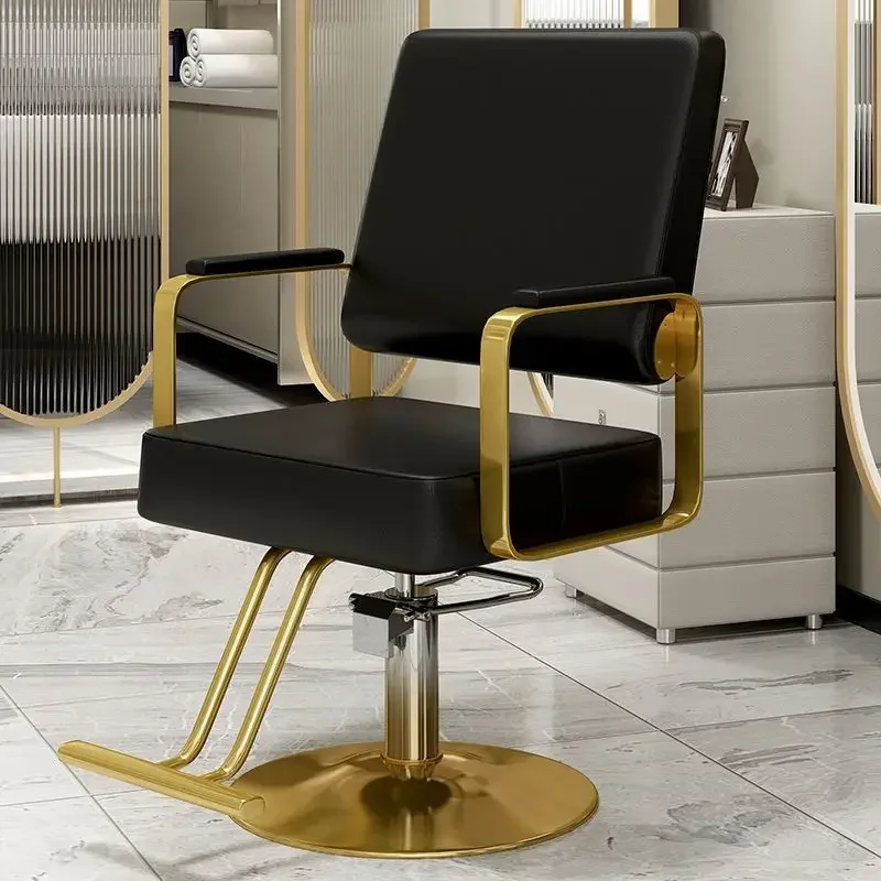 

Stylist Golden Barber Chairs Rotating Pedicure Beauty Professional Hairdressing Chairs Luxury Coiffeur Stuhl Salon Furniture