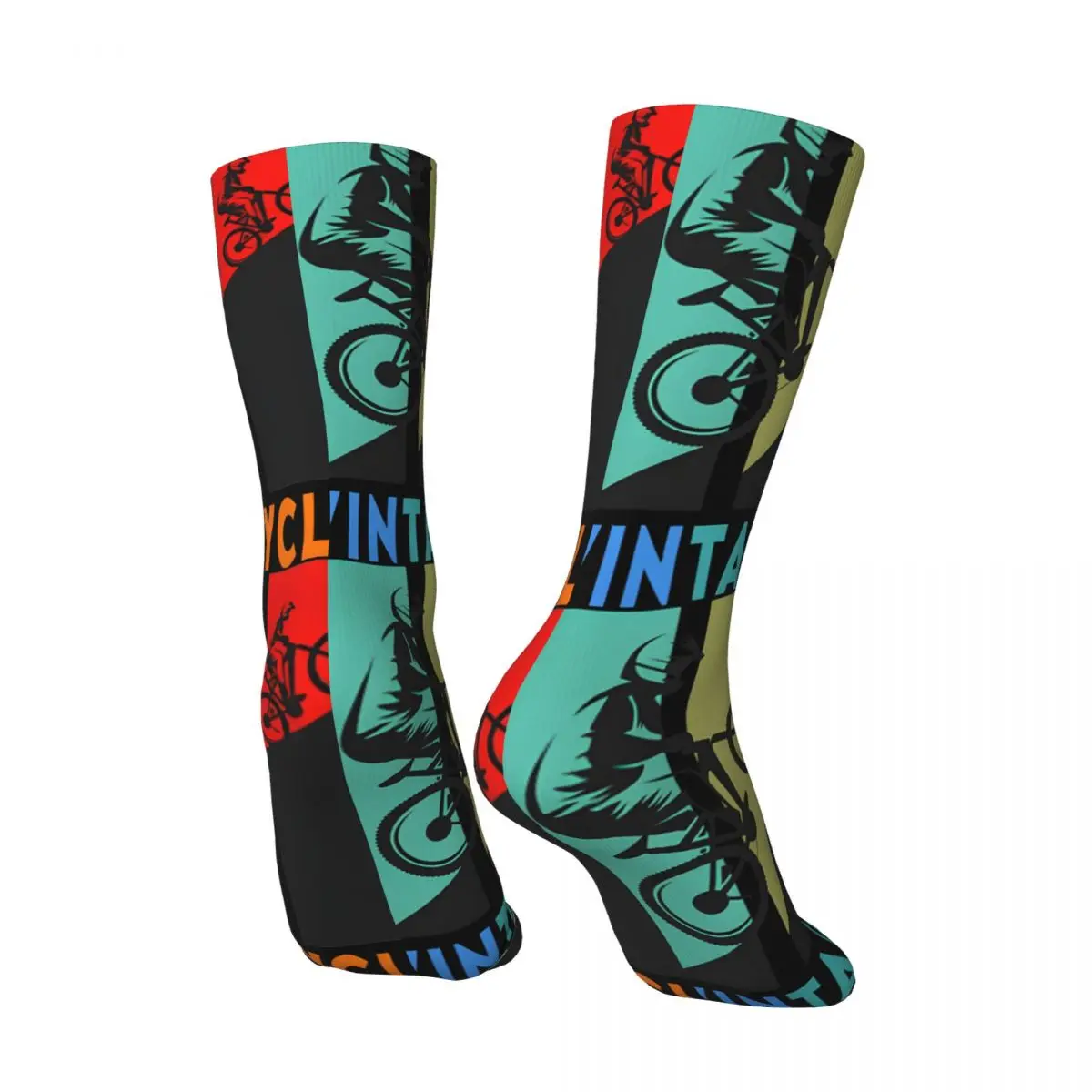 Vintage Bicycle Men's compression Socks Unisex Mountain Bike MTB Harajuku Pattern Printed Novelty Crew Sock