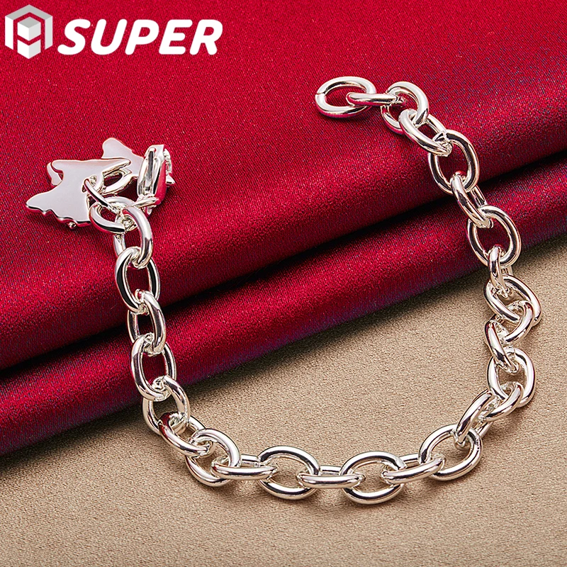 925 Sterling Silver Double Butterfly Pendant Bracelet Chain For Woman Charm Wedding Engagement Fashion Party Jewelry