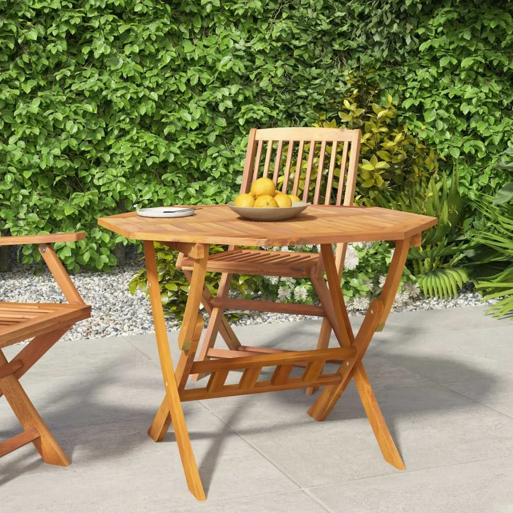 

Customizable Garden Folding Table 90x75 cm Solid Acacia Wood Outdoor camping Furniture Outdoor for Picnic