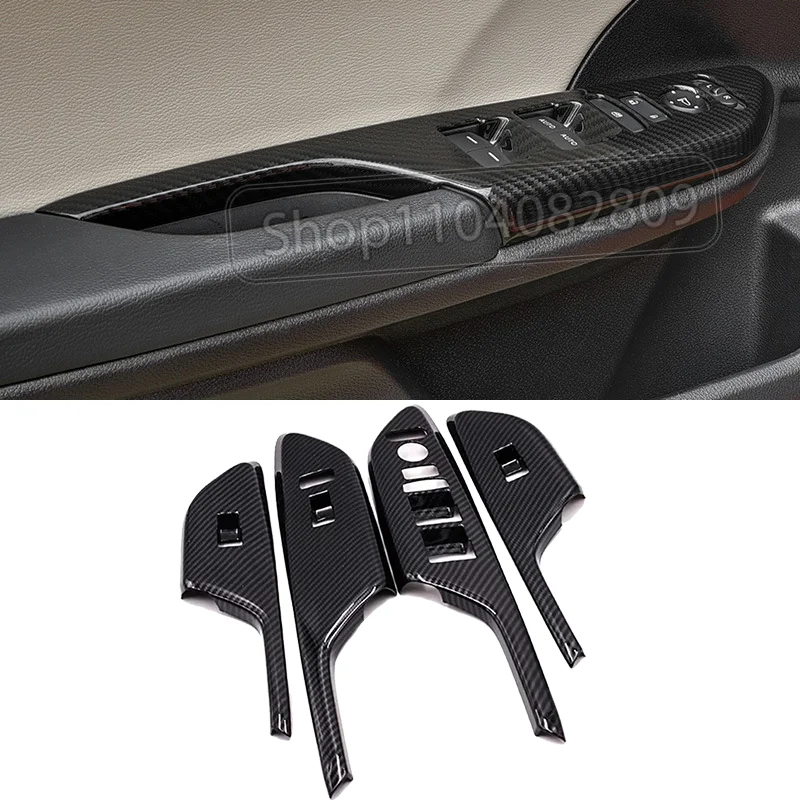 

for 2016-2021 10th Honda Civic Interior Door Armrest Glass Switch Lift Panel Trim Cover Stickers Carbon Car Modified Accessories