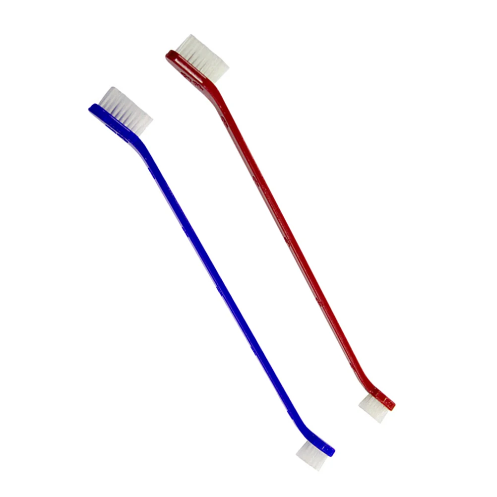 

2 Pcs Pet Double Toothbrush Super Bristles Dog Dental Small Sided Hard Reach Places