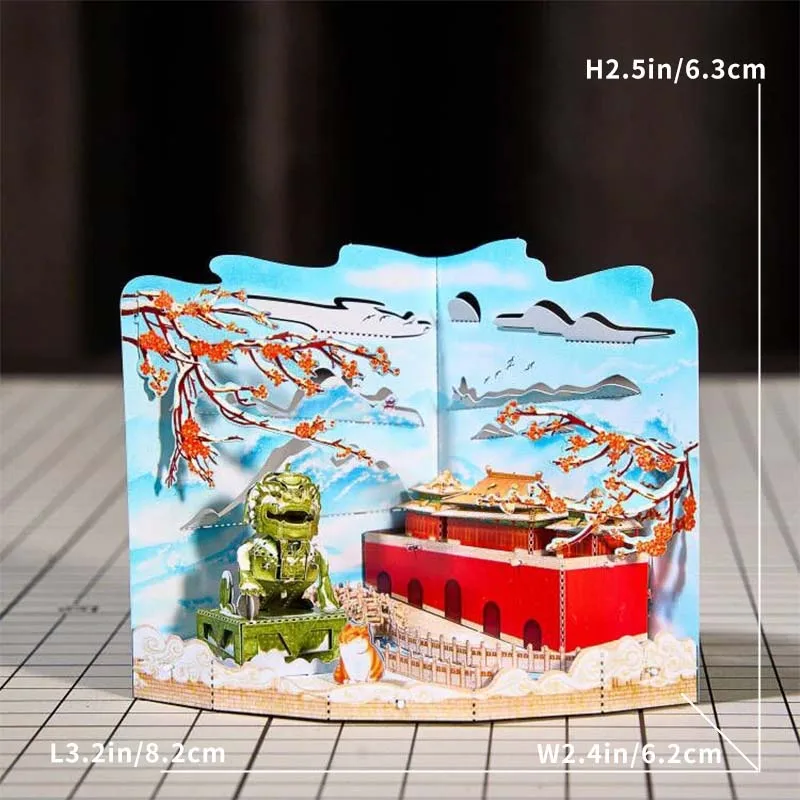 Forbidden City four seasons 3D metal assembled model puzzle difficult handmade ornaments diy