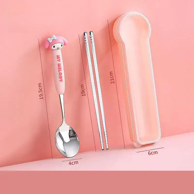 أدوات مائدة سانريو كورومي هالو كيتي ماي ميلودي منتج جديد منتج ضرب الكبار الطفل الحرم الجامعي في الهواء الطلق لطيف الكرتون المحمولة لطيف #4