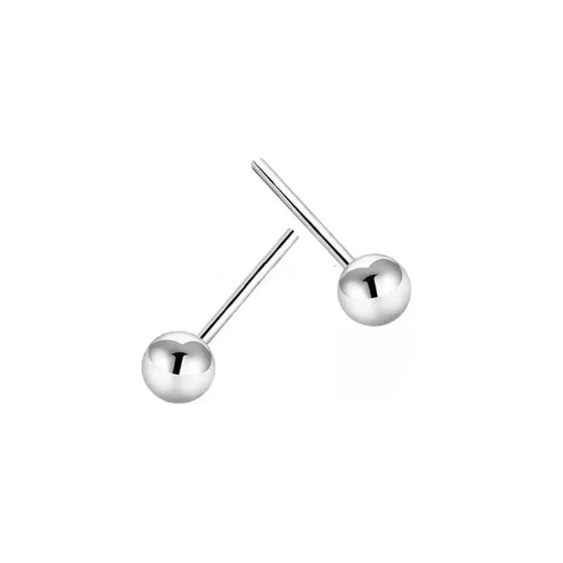 Orecchini a bottone con sfera piccola in argento sterling puro da 2-6 mm per le donne Ragazze Rook Helix Tragus Standard Lobe Daith Regalo di gioielli penetranti