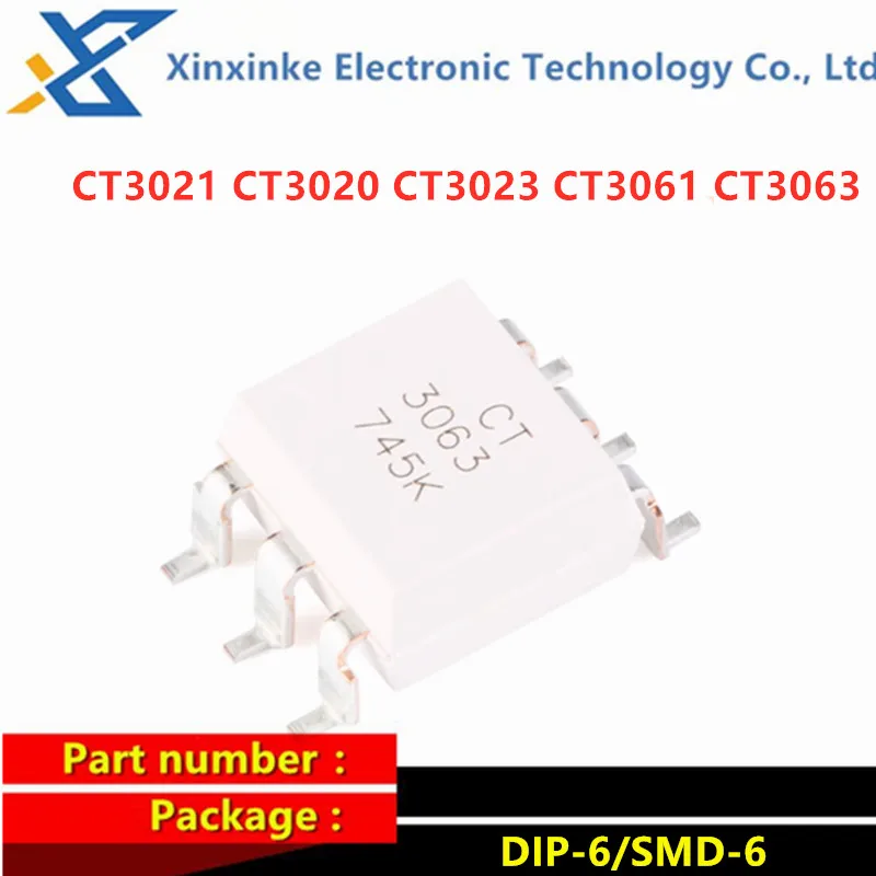 20PCS CT3021 CT3020 CT3023 CT3061 CT3063 DIP-6 SMD-6 Optocoupler Photoelectric Coupler