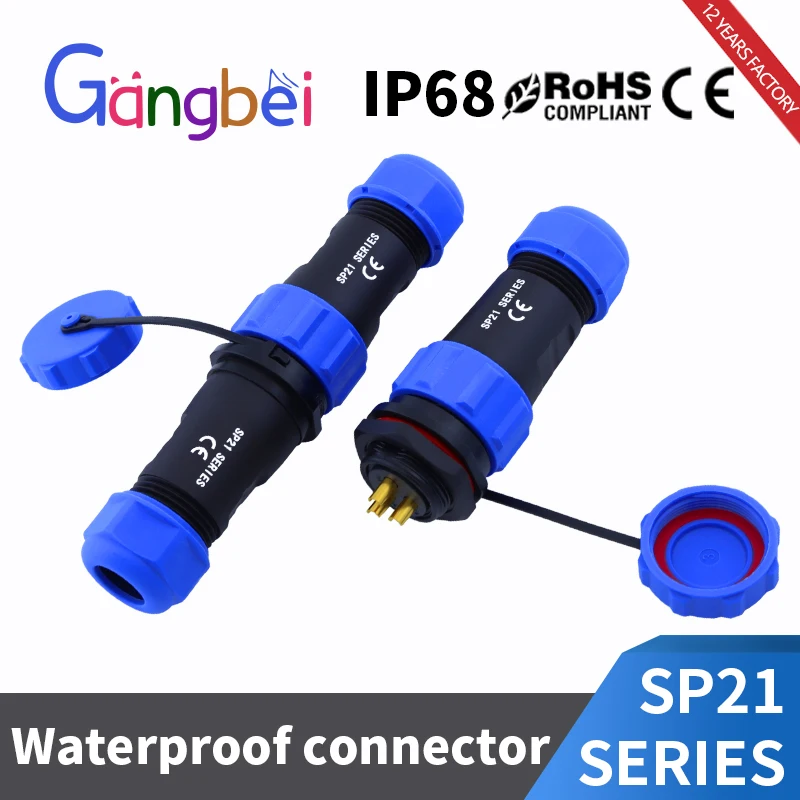 SP21 lotnictwo męskie/żeńskie gniazdo dokujące SP2110P SP2111S SP2112S SP2115S IP68 wodoodporne złącze Gangbei
