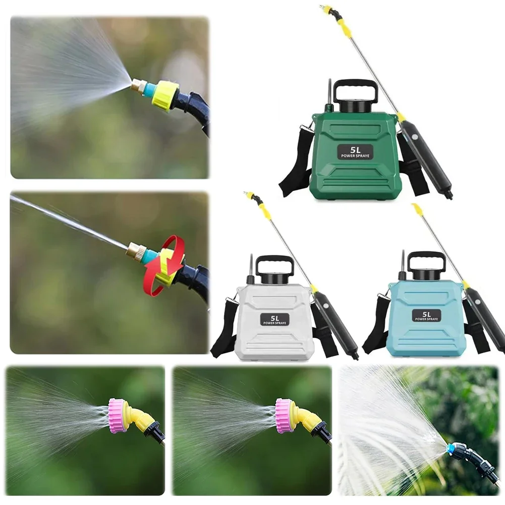 

5L Shoulder Pesticide Sprayer Automatic Sprayer Bottle USB Rechargeable Lawn Sprinkler 3 Modes Multi-Function for Lawn Watering