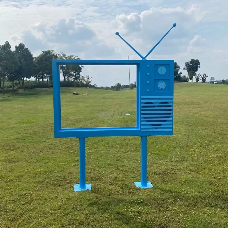 

TV Photo Frame For Fun Park Theme Outdoor Spot Photogenic Props Ornaments Landscape Landmarks Decoration Display Space Art