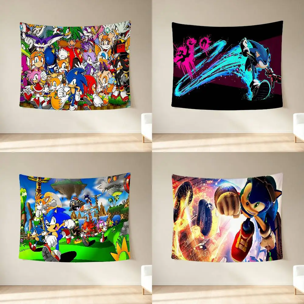S-Sonics The H-Hedgehogs Tapestry Banner Meme Tapestry With HD Printing Cool Flags For College Dorm Room
