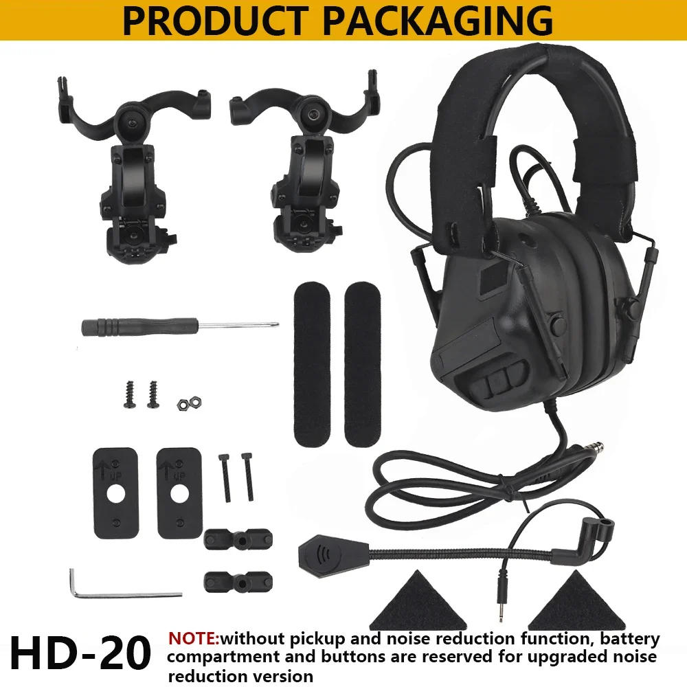 GEN5 Tactische Headset Militar Jacht Schieten Ruisonderdrukkende Hoofdtelefoon voor SNELLE Helm OPS Wendy M-LOK Arc Headset