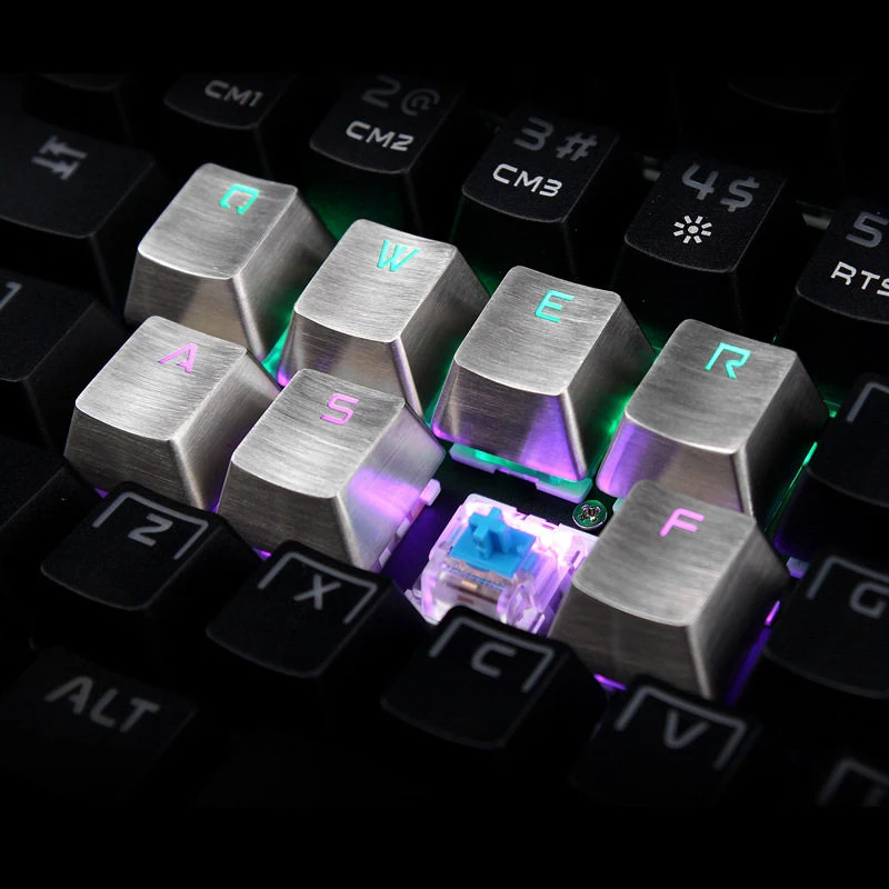 Stainless Steel Full Metal Keycaps for Mechanical Keyboard Custom non-electroplated personalized keycaps