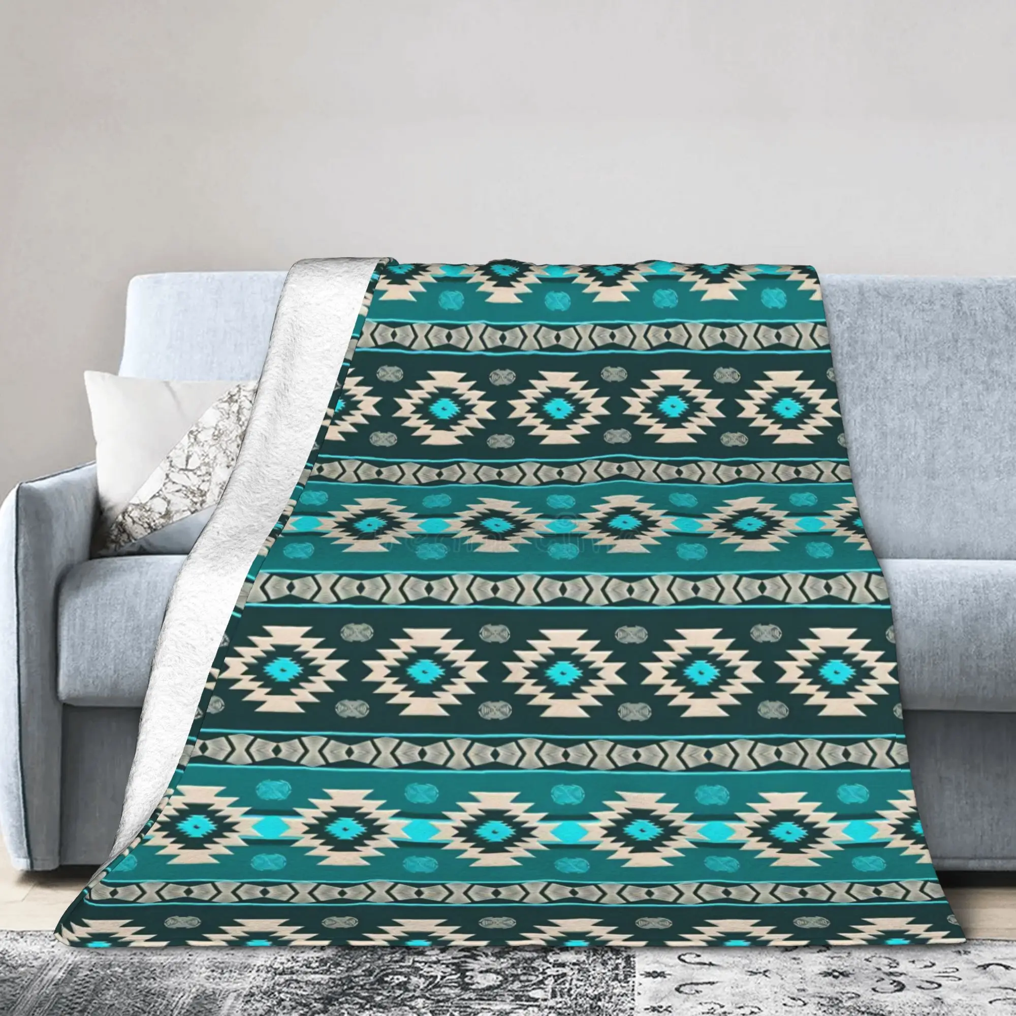 Southwestern Aztec Tribal Merch Blanket Soft Fleece  Throw Blankets Relax Plush Thin Quilt